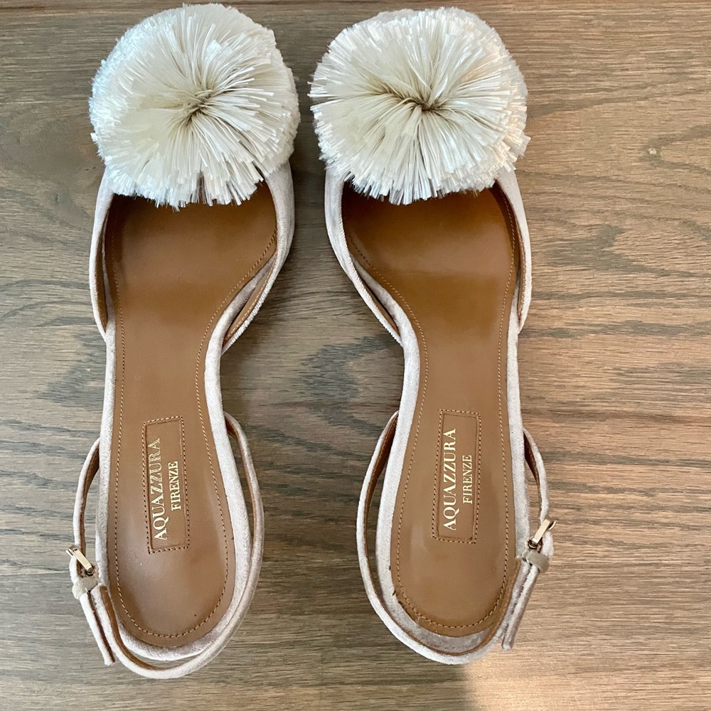 SOLD- Aquazzura powder puff slingbacks